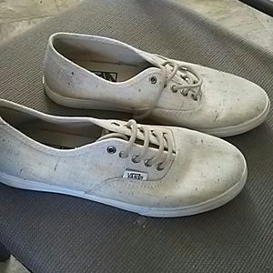 Vans canvas khaki paint splash shoes 5.5