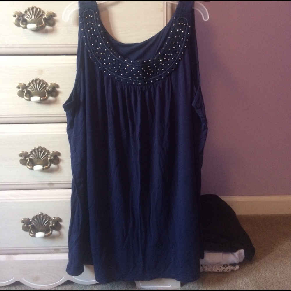 Dressbarn Navy Blue Tank Top