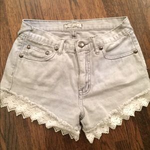 Free People lace trim shorts