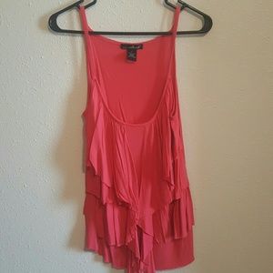 MUST GO-Flowy Layered Pink/Coral Tank