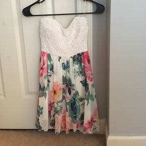 Strapless floral dress