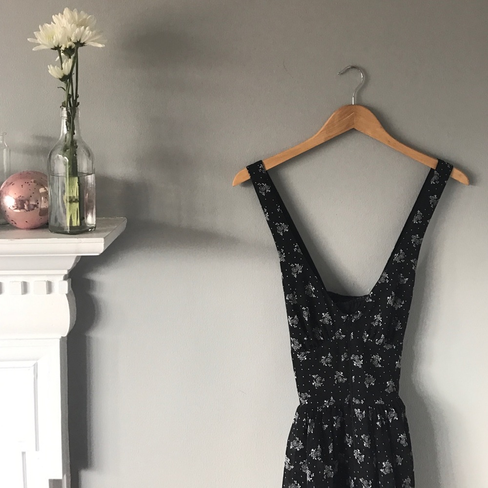 Floral strappy a line dress