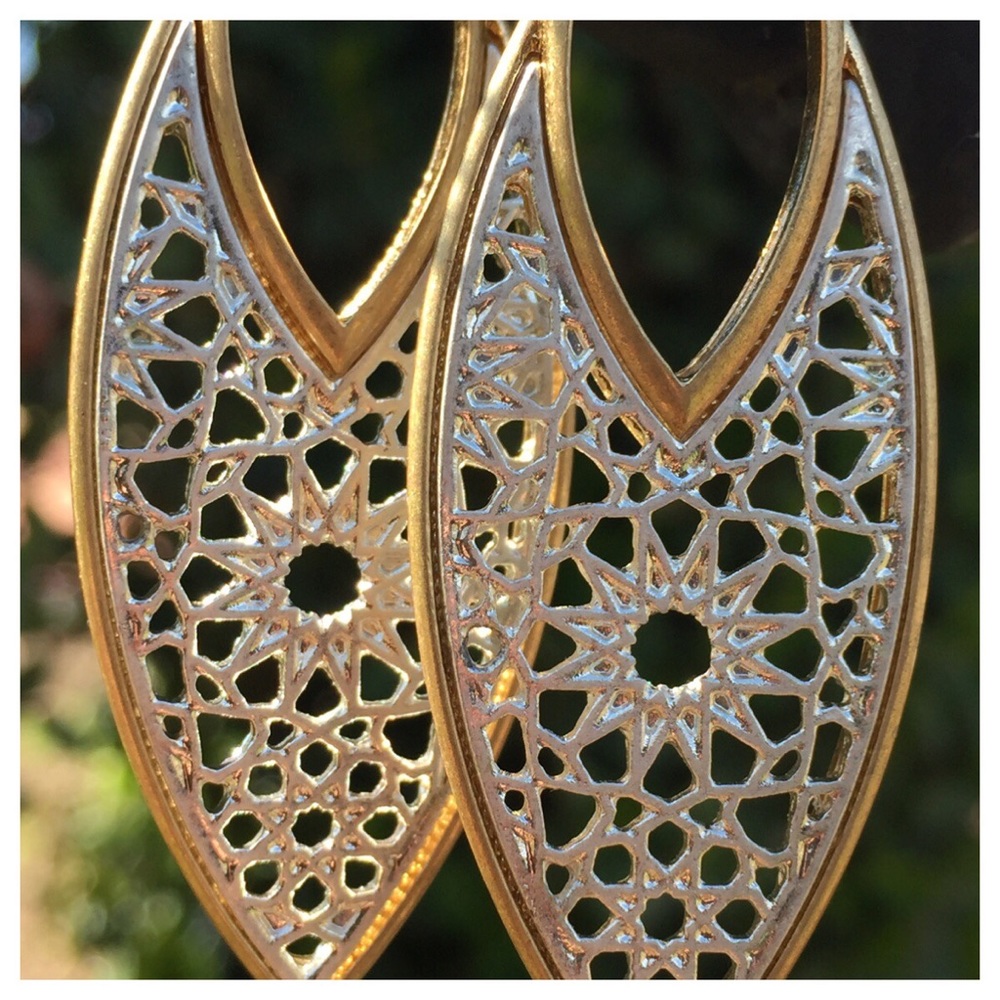 Gold or Silver Filigree Drop Fashion Earrings - Picture 4 of 7