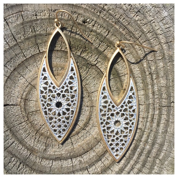 Gold or Silver Filigree Drop Fashion Earrings - Picture 6 of 7