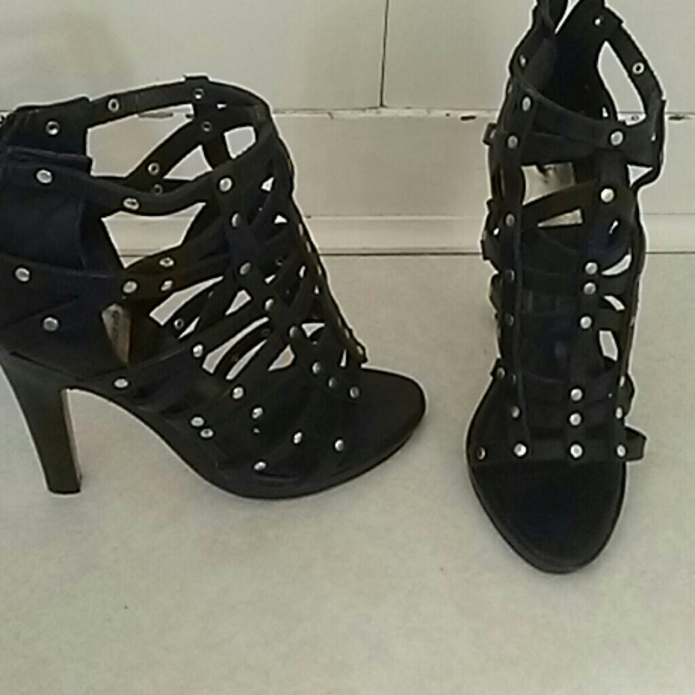 Dolce vita leather caged heels 6