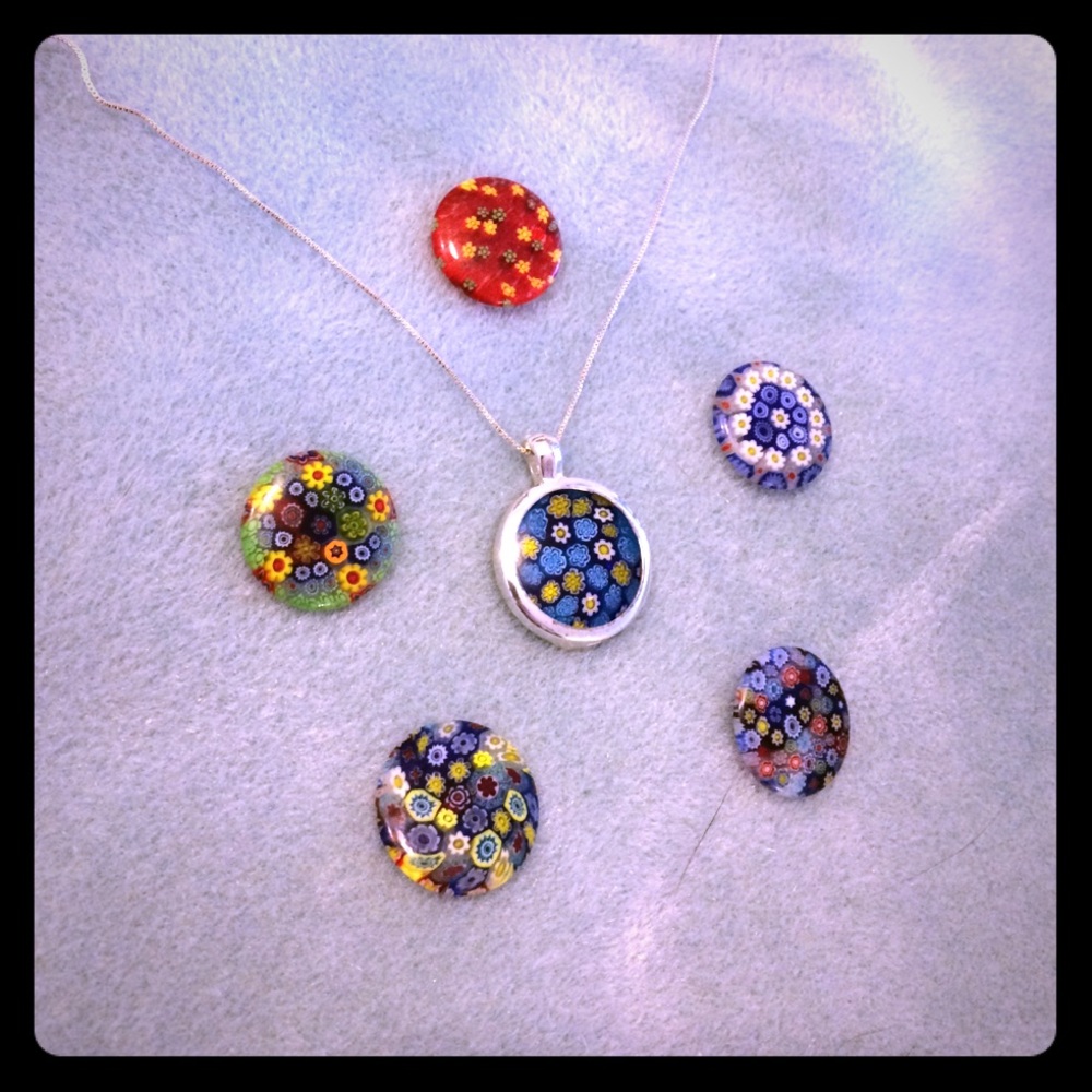 Italian murano glass interchangeable necklace