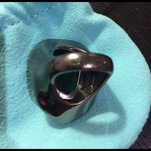 Alexis Bittar Crystal Encrust Gunmetal Emerald Rng - Picture 5 of 5