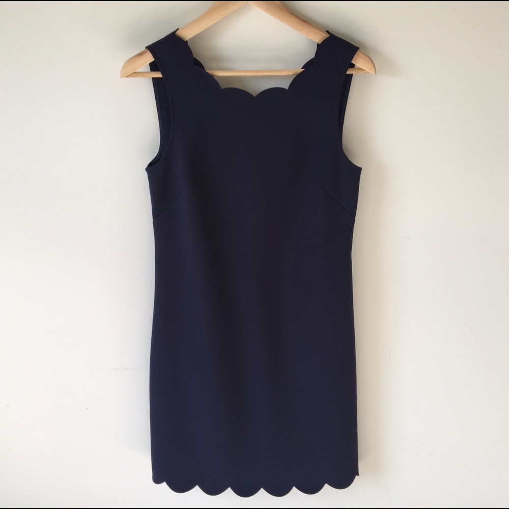 Navy Scallop Trimmed J.Crew dress