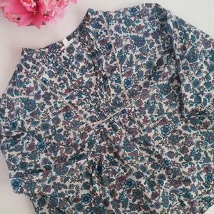 HP🎉7/22🎉Blue, Purple, Teal Floral 3/4 Sleeve Top