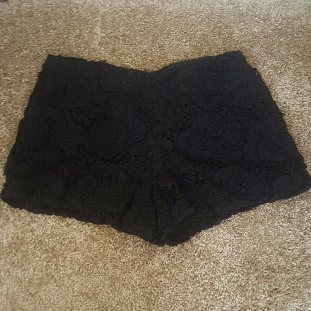Black Embroidered shorts