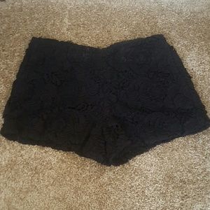 Black Embroidered shorts