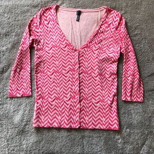 Chevron pink and coral cardigan
