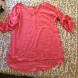 Peach orange silky shirt