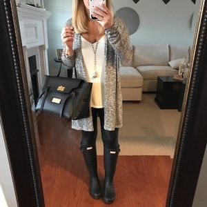 H&M Black and White Marle Cardi Size Small