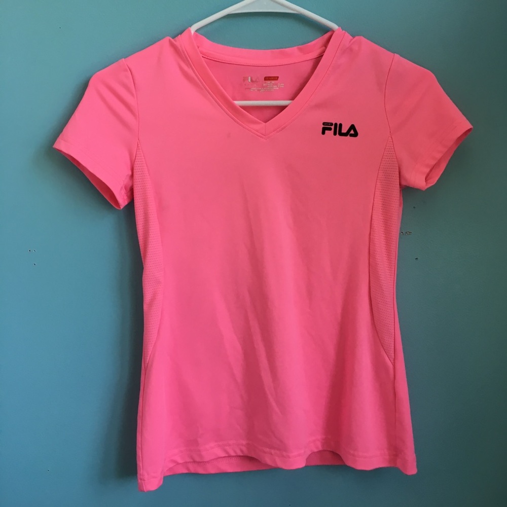 Bright pink FILA shirt