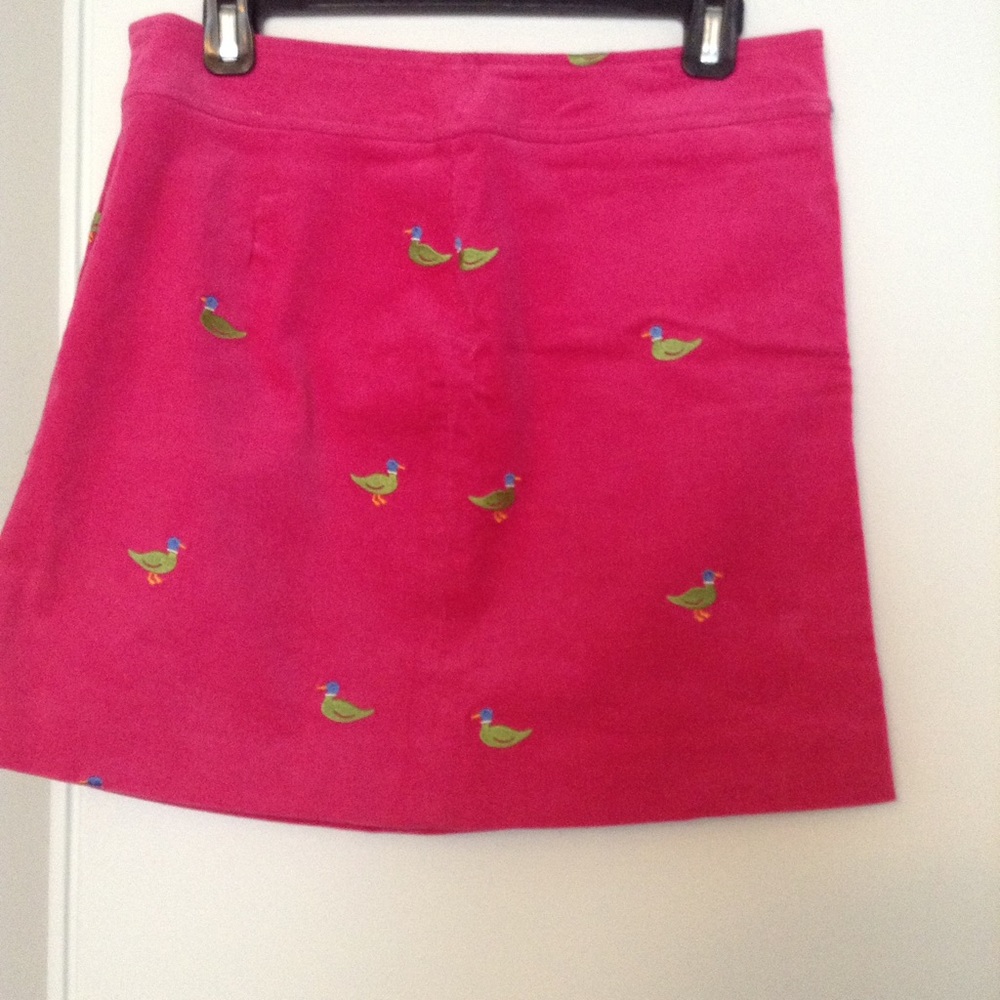 Lilly Pulitzer pink embroidered skirt duck s 2