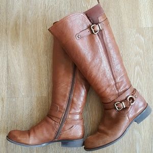 Naturalizer saddle tan wide shaft boot