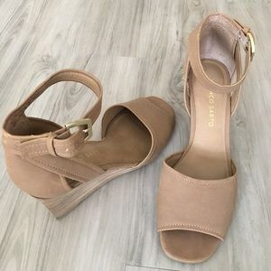 Beige wedges