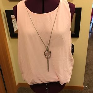 Pink blouse with removable necklace
