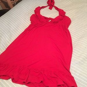 Victoria secret red ruffle halter top