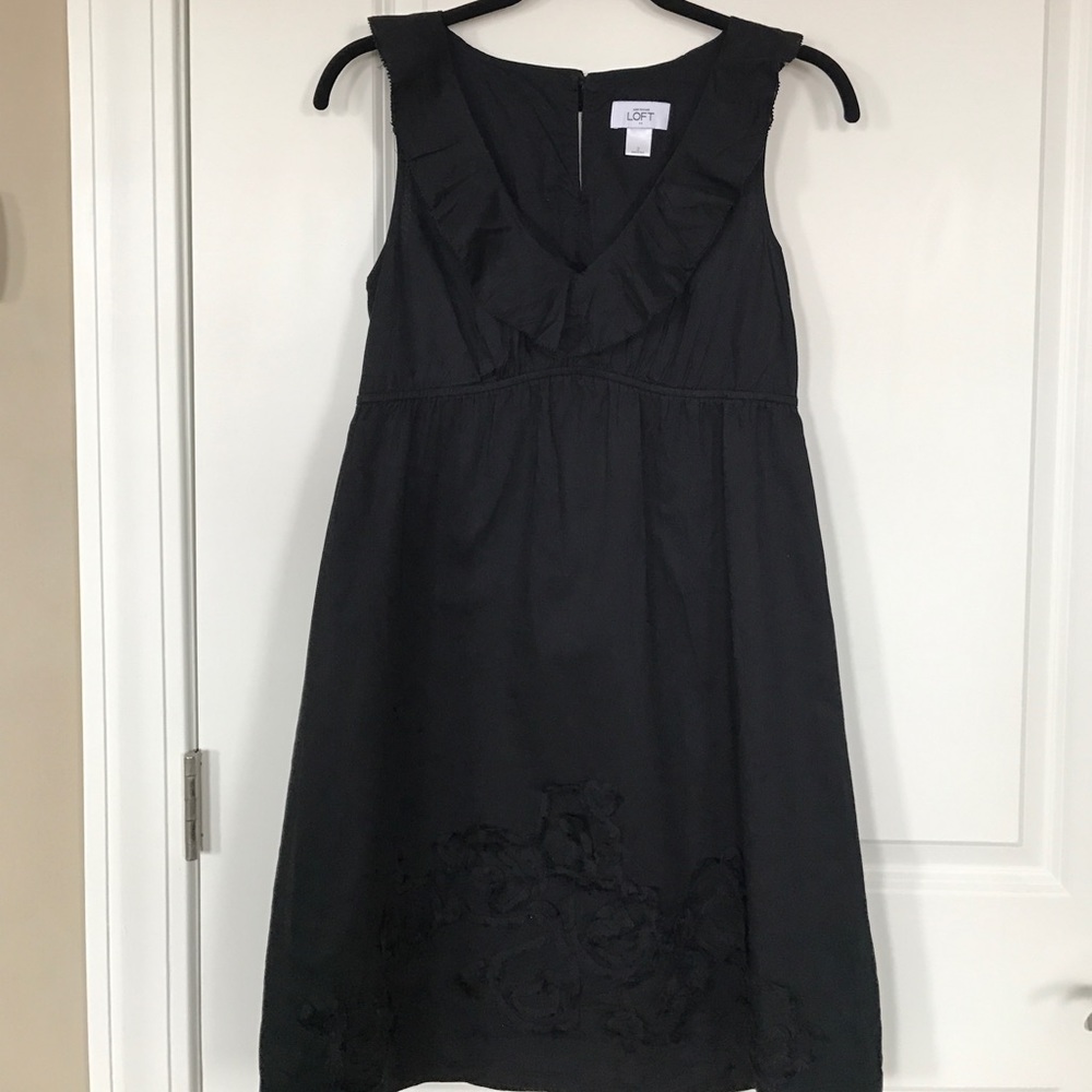 LOFT Black Cotton Dress, Size 2