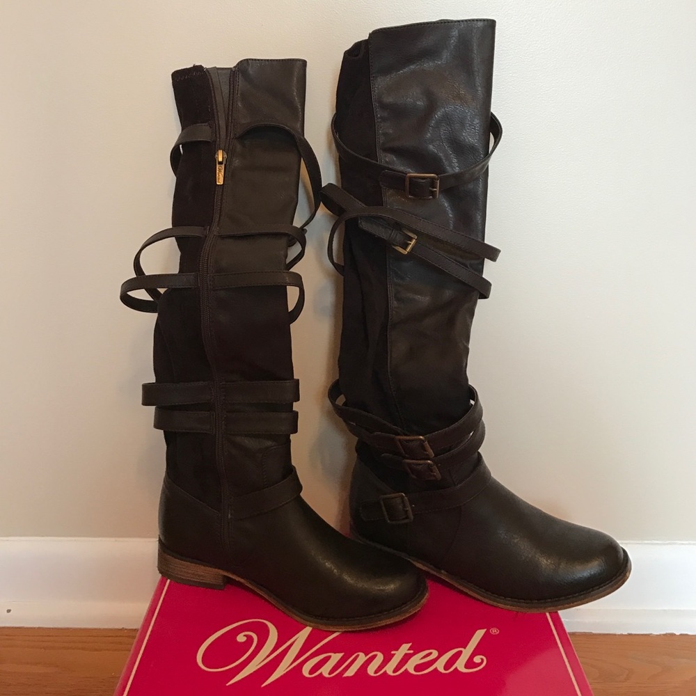Wanted Brown Knee High Boots