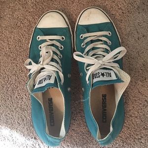 Teal converse. Size 9.5 woman's. Size 7.5 men's.