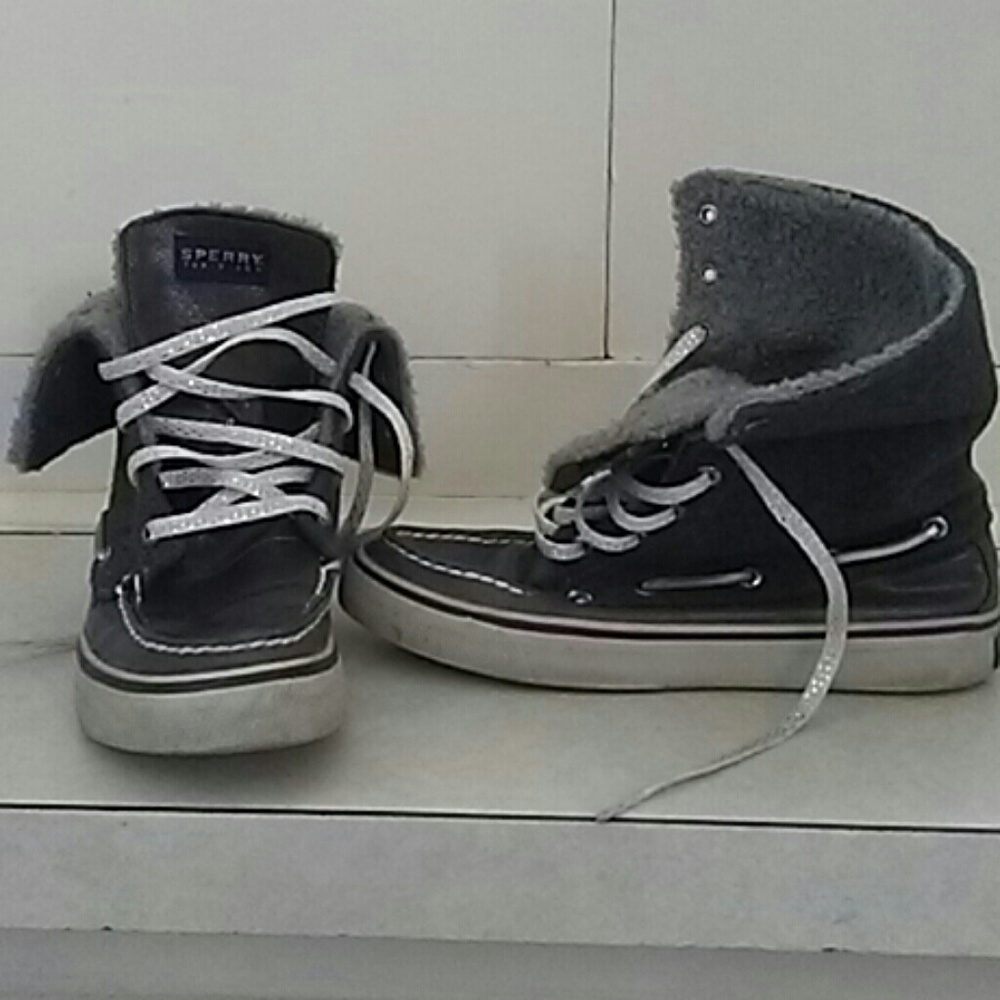 Sperry topsider metallic hightop shoes 6m