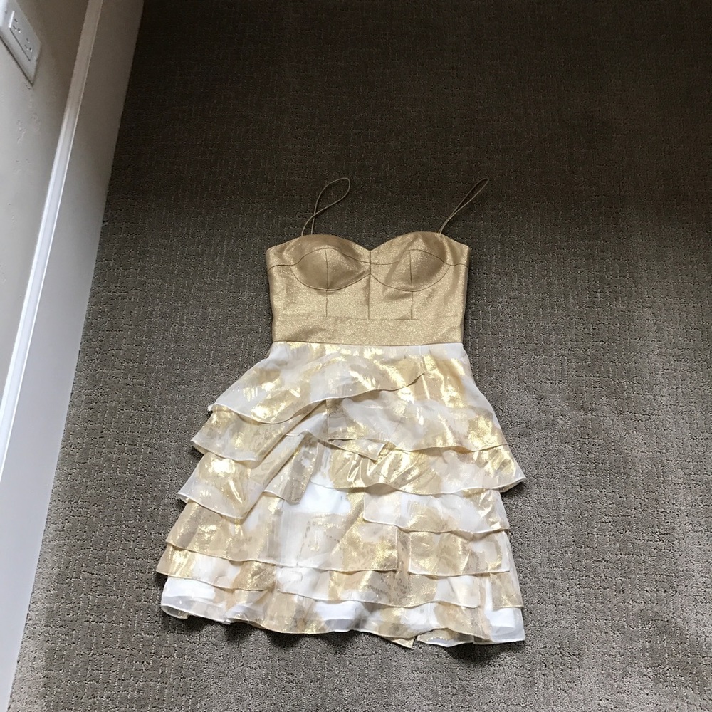 Gold and white dress