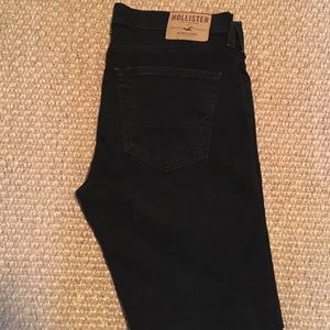 Men hollister black skinny fit jeans 32w 28 long