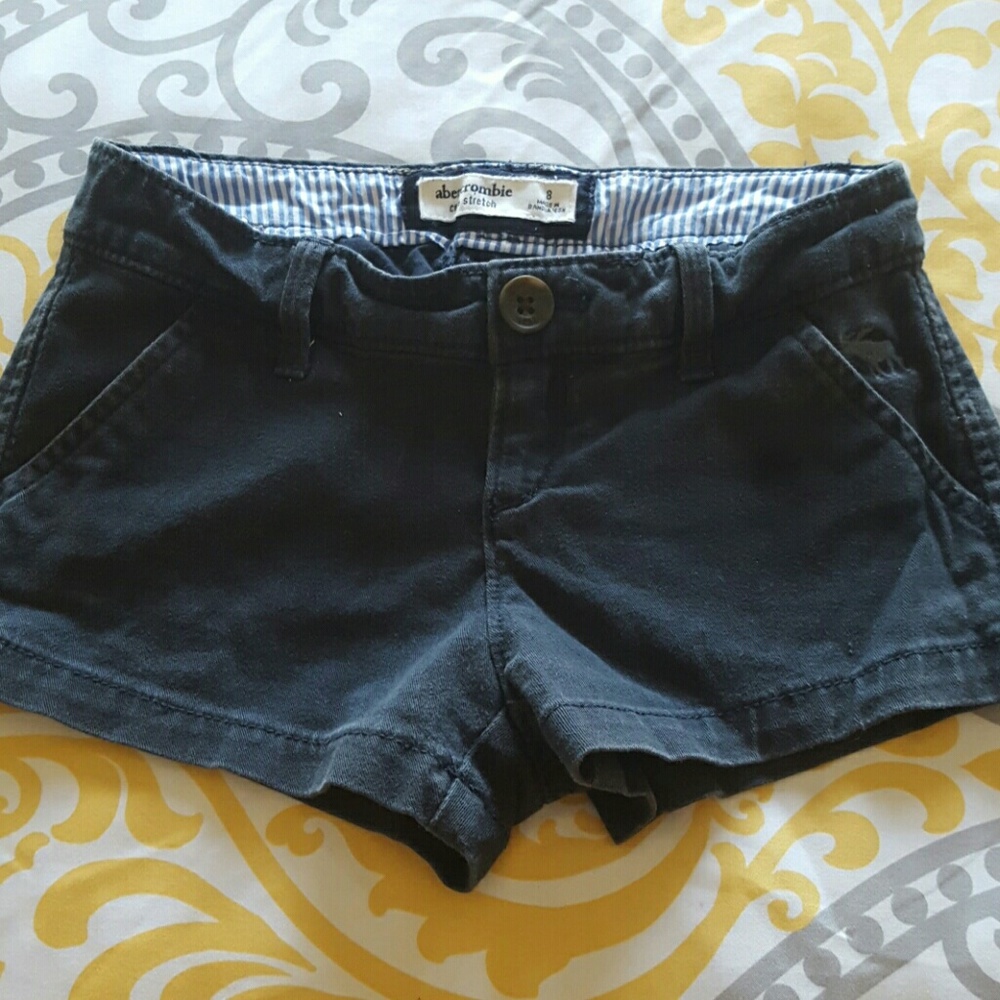 Abercrombie stretch shorts navy blue girls size 8