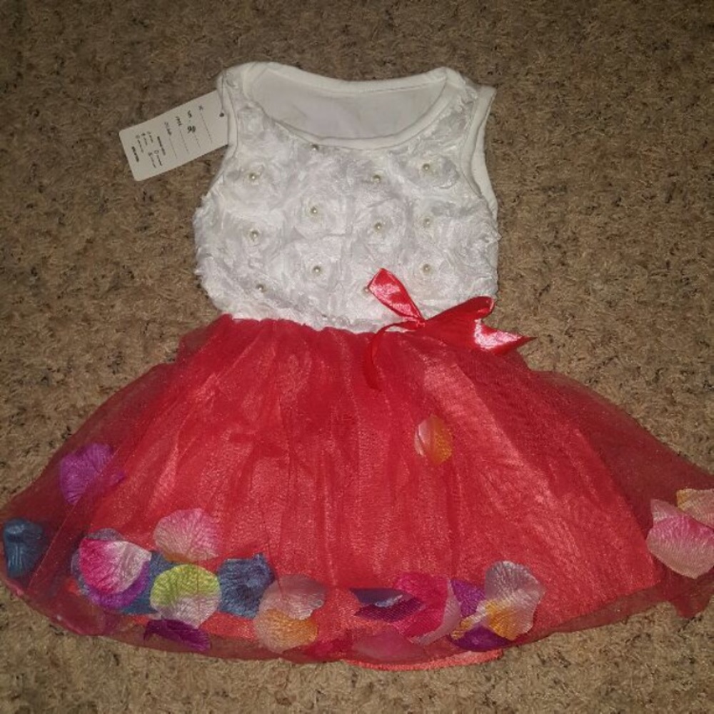 Easter dress with flower petals