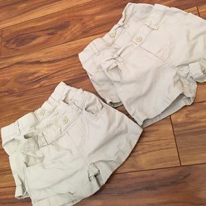 Little girls khaki shorts, set of 4