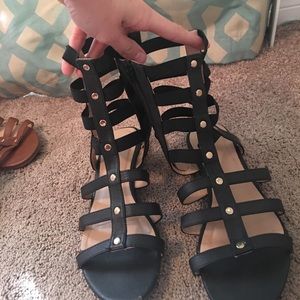 Black gladiator sandals. Size 9.