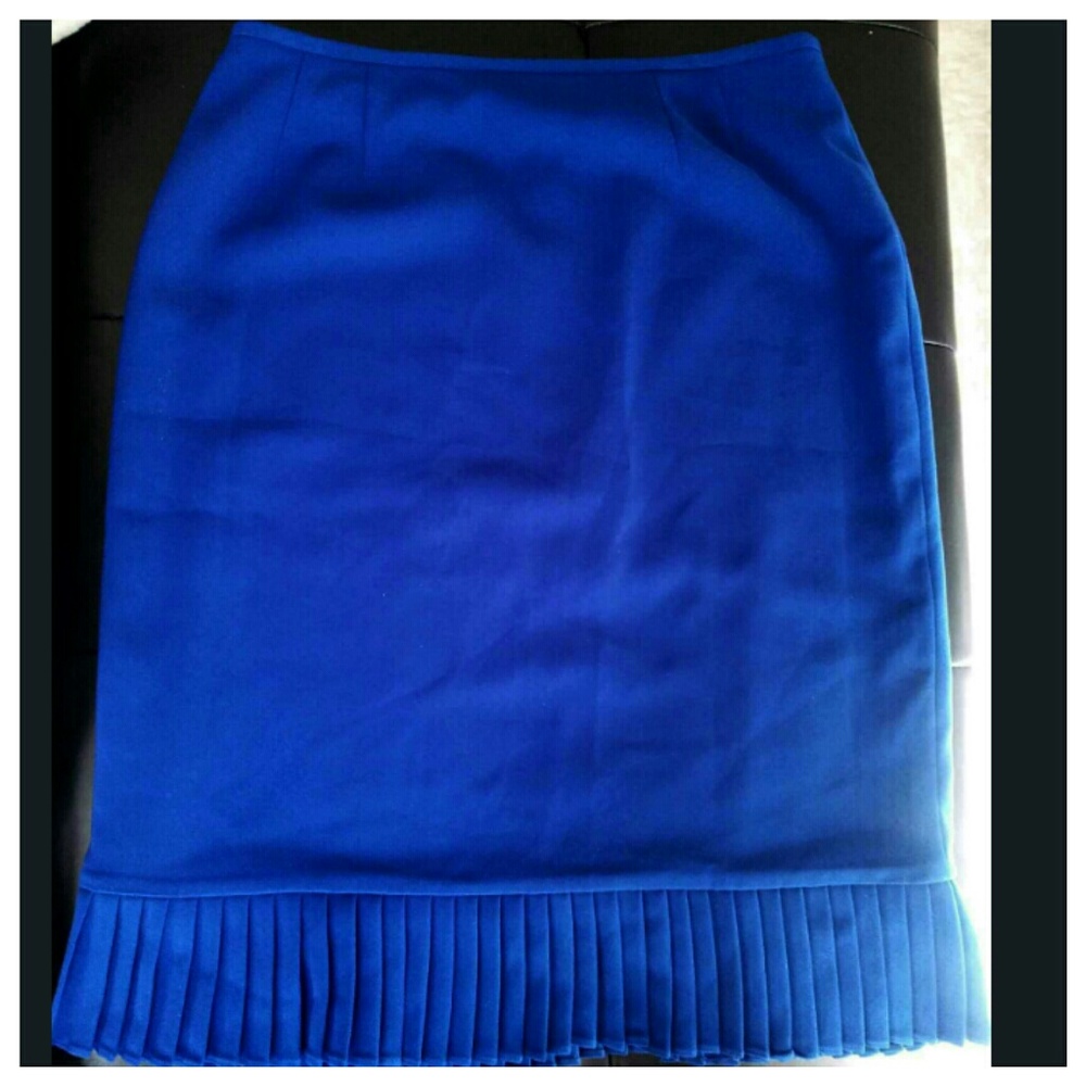 Royal blue pencil pleated skirt