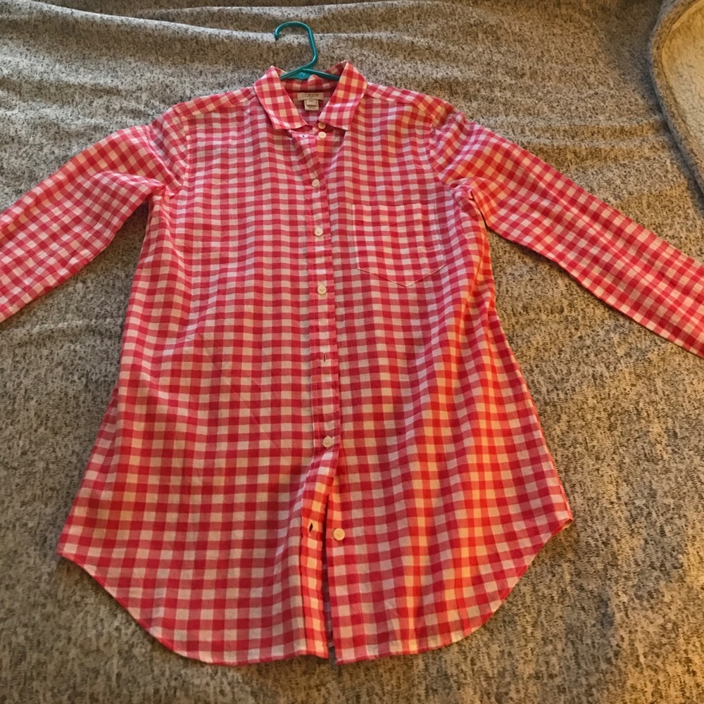 J. Crew Gingham Perfect Shirt