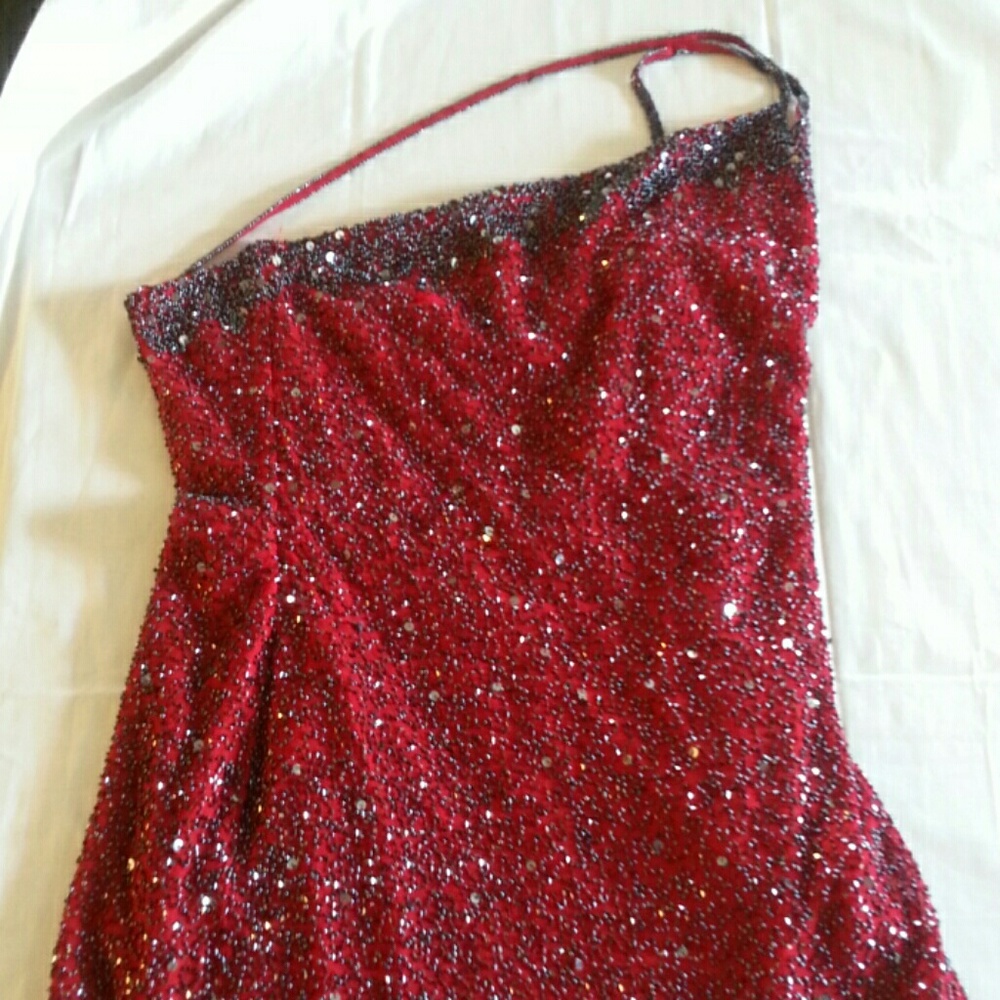 Red sequin dress