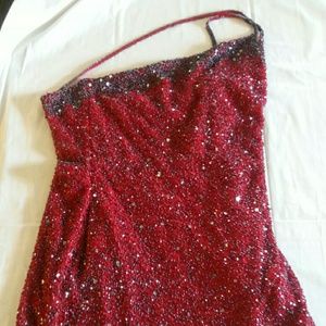 Red sequin dress