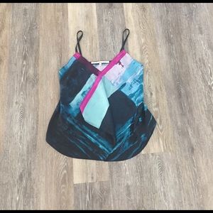 Rachel Roy multi colored silk top