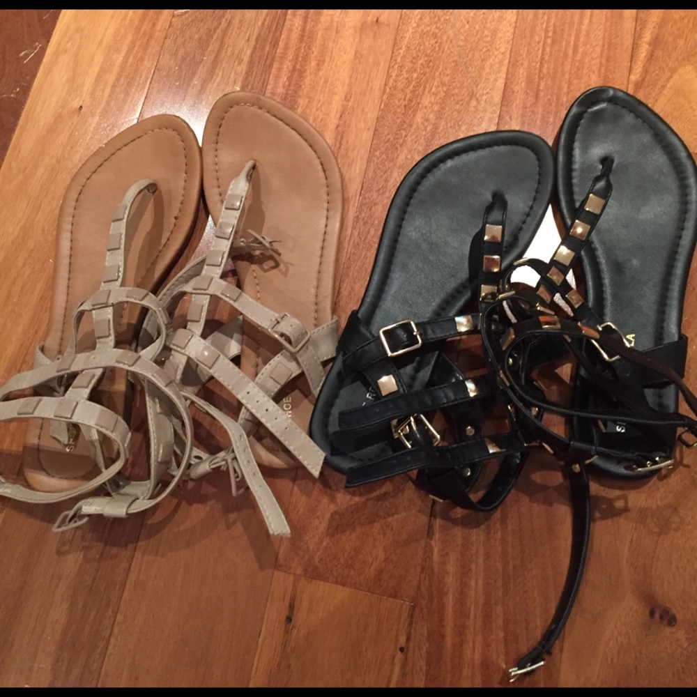 Black and Nude Sandals SOLD