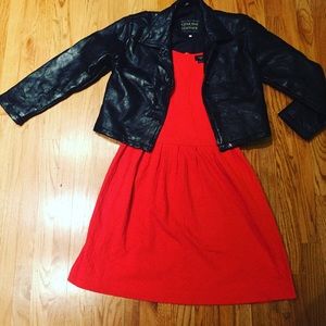 Leather Jacket and Dress - Complete Outfit