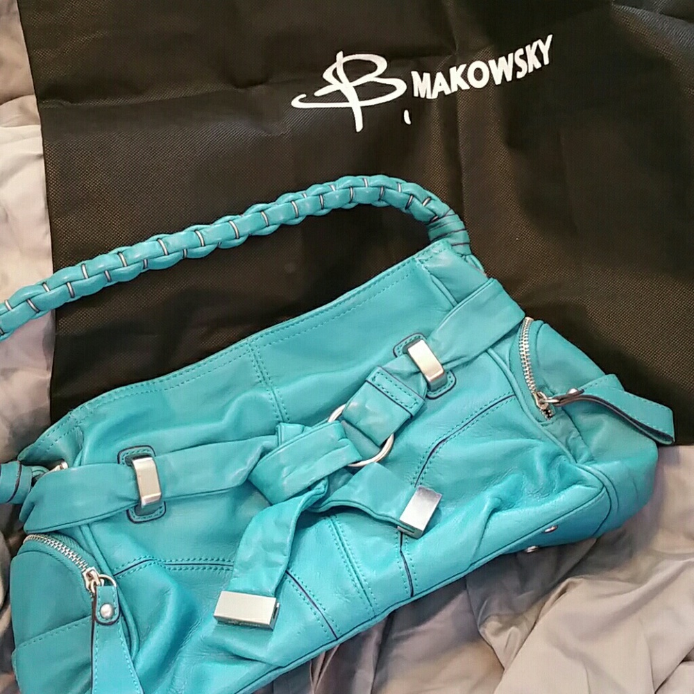 B Makowsky turquiose hobo purse
