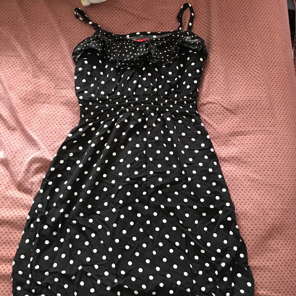 Black and white polka dot dress