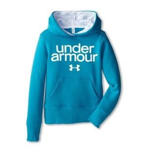 Blue and white Under Armour hoody
