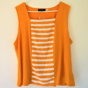 NWT Bob Mackie Wearable Art Sequin Tank Top - 1X