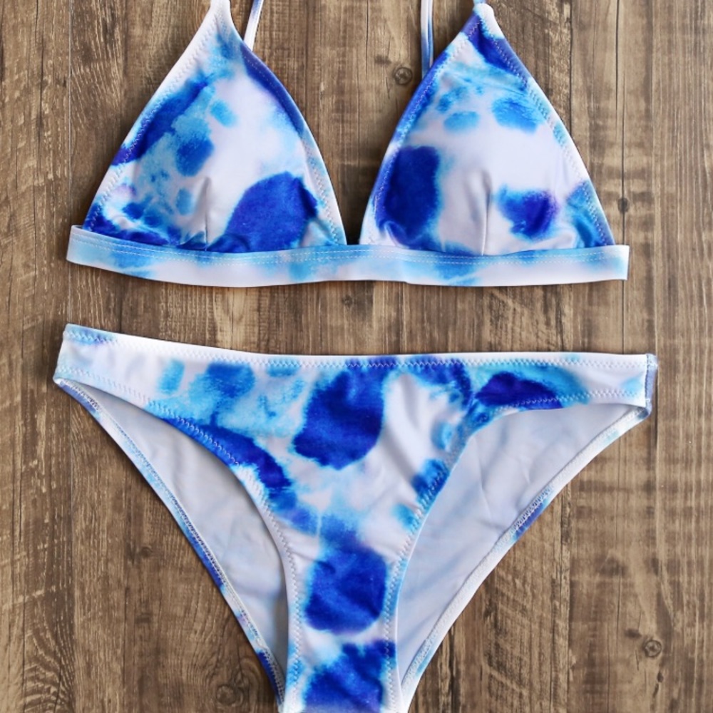 Blue tie dye bikini