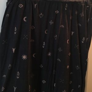 XL Black Aztec maxi skirt