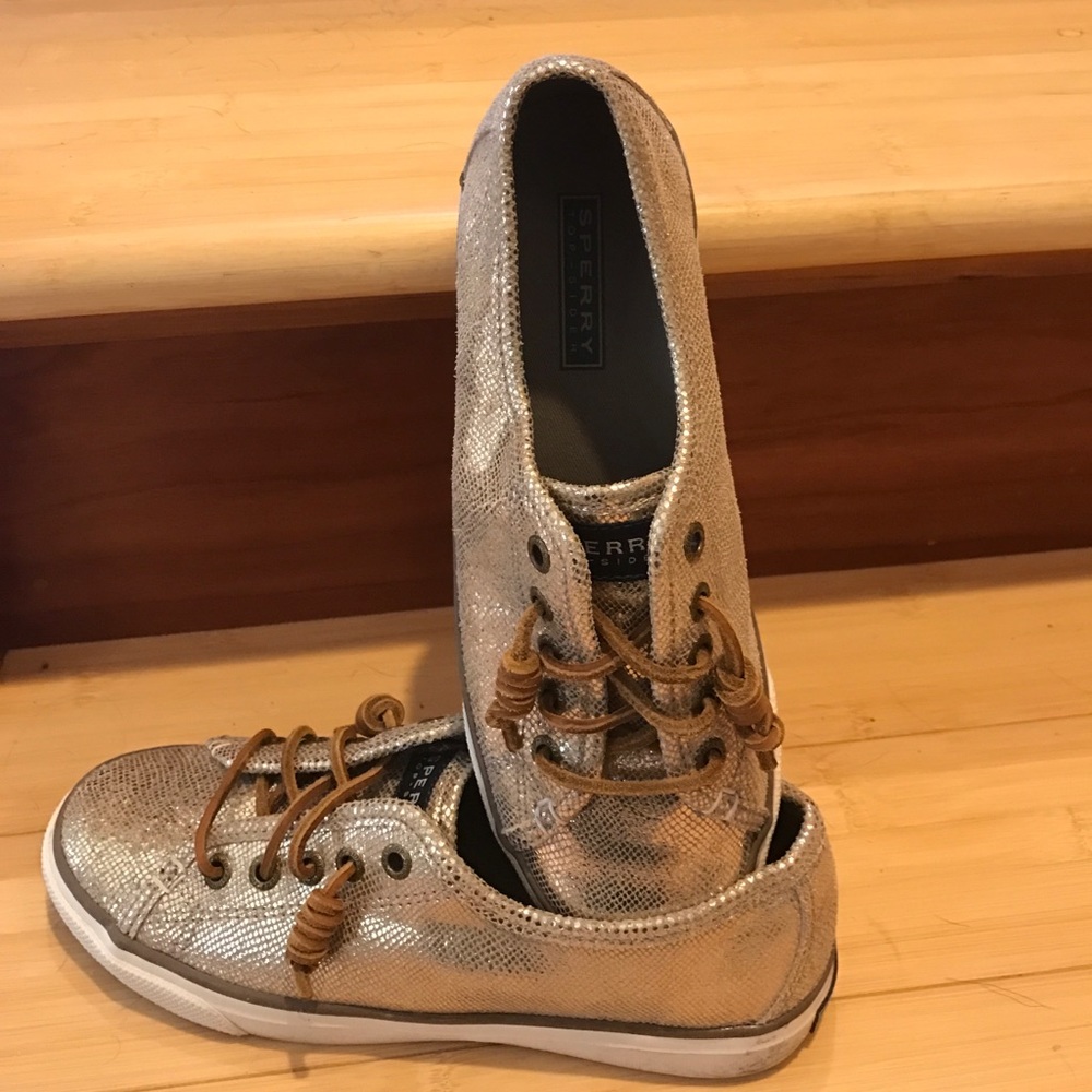 Metallic Gold Sperry Slip-on Sneakers