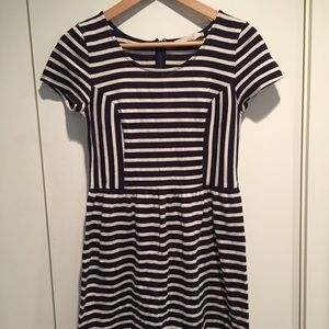 Ann Taylor LOFT blue and white striped dress