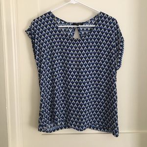 Blue, black, and gray top